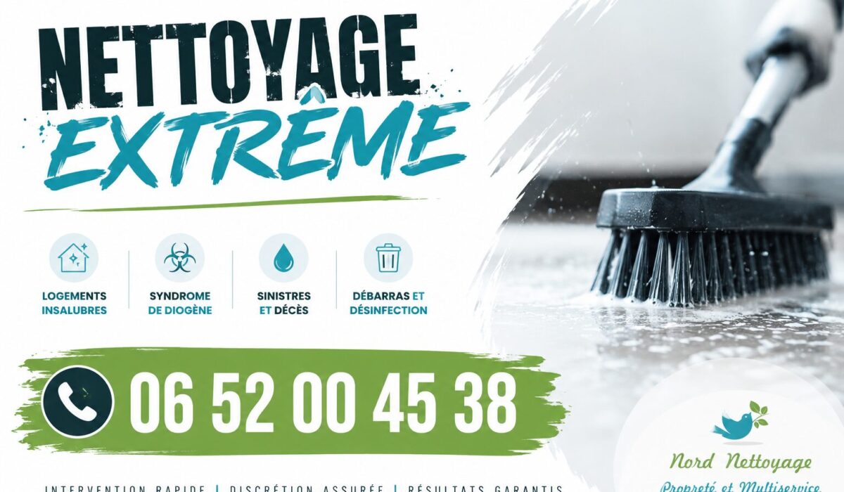 Nettoyage extrême à Dunières par Nord Nettoyage : intervention rapide pour logements insalubres, syndrome de Diogène, décès, sinistres et débarras.