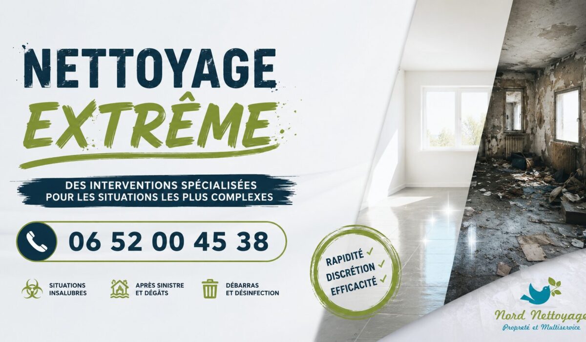 Nettoyage extrême à Eaubonne avec intervention rapide pour logement insalubre, débarras et désinfection complète.