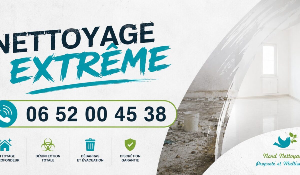 Nettoyage extrême à Épinay-sur-Orge par Nord Nettoyage, intervention rapide pour logements insalubres et remise en état complète.