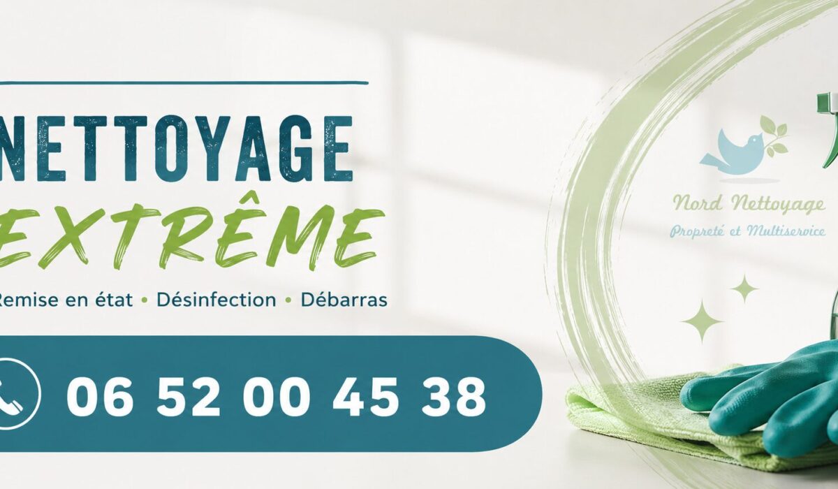 Nettoyage extrême à Estrablin avec remise en état, désinfection et débarras par Nord Nettoyage.