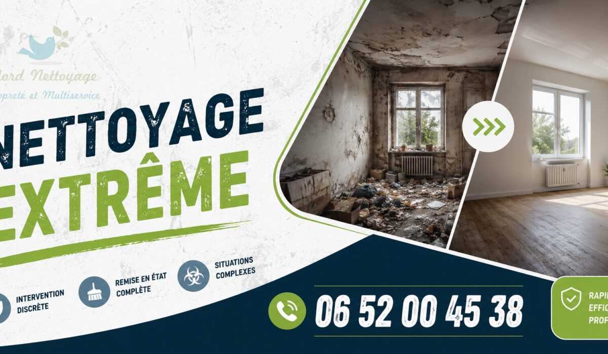 Service de nettoyage extrême à Fontenay-sous-Bois avec remise en état complète de logements insalubres et encombrés.