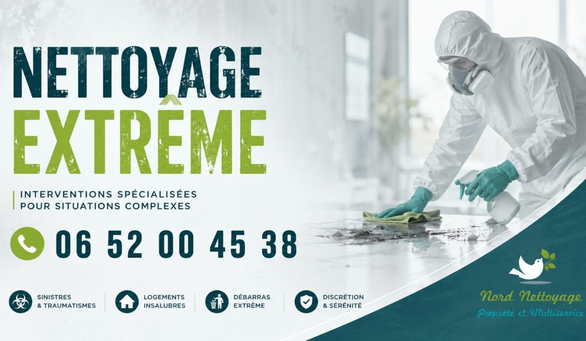 Intervention de nettoyage extrême au Grand-Bornand avec désinfection complète, débarras et remise en état de logements insalubres.