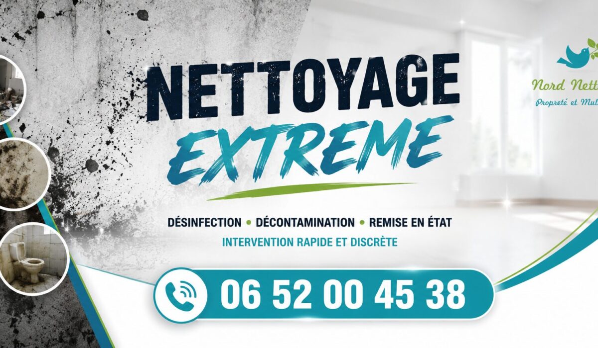 Intervention de nettoyage extrême à Herblay avec désinfection complète et remise en état de logements insalubres.