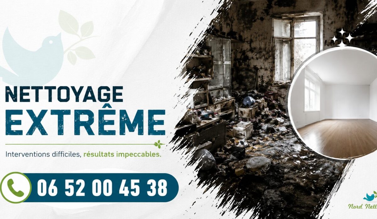 Nettoyage extrême à Jarrie par Nord Nettoyage avec intervention rapide pour logements insalubres, après sinistre et syndrome de Diogène.
