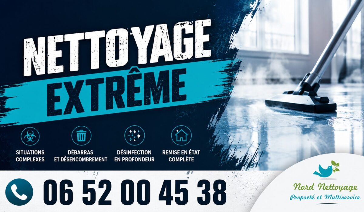 Nettoyage extrême à La Bathie avec intervention spécialisée pour logement insalubre, débarras et désinfection complète.