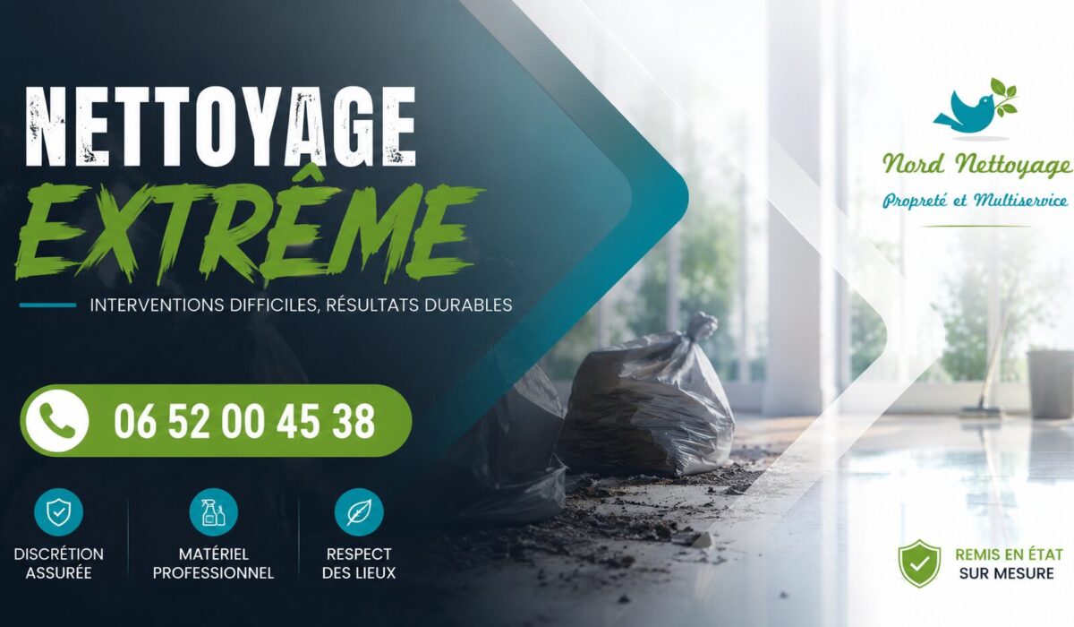 Entreprise de nettoyage extrême à La Roche-de-Glun intervenant pour la remise en état, la désinfection et le débarras de logements insalubres.