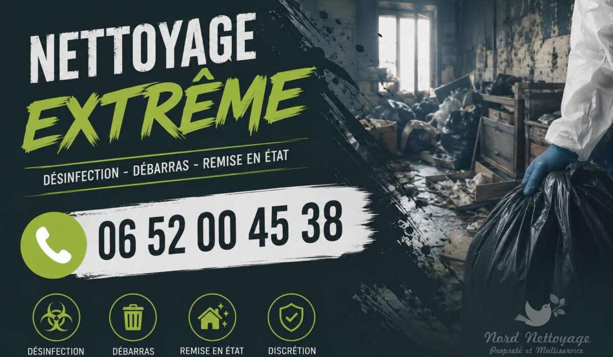 Intervention de nettoyage extrême à La Terrasse avec désinfection, débarras et remise en état de logements insalubres.