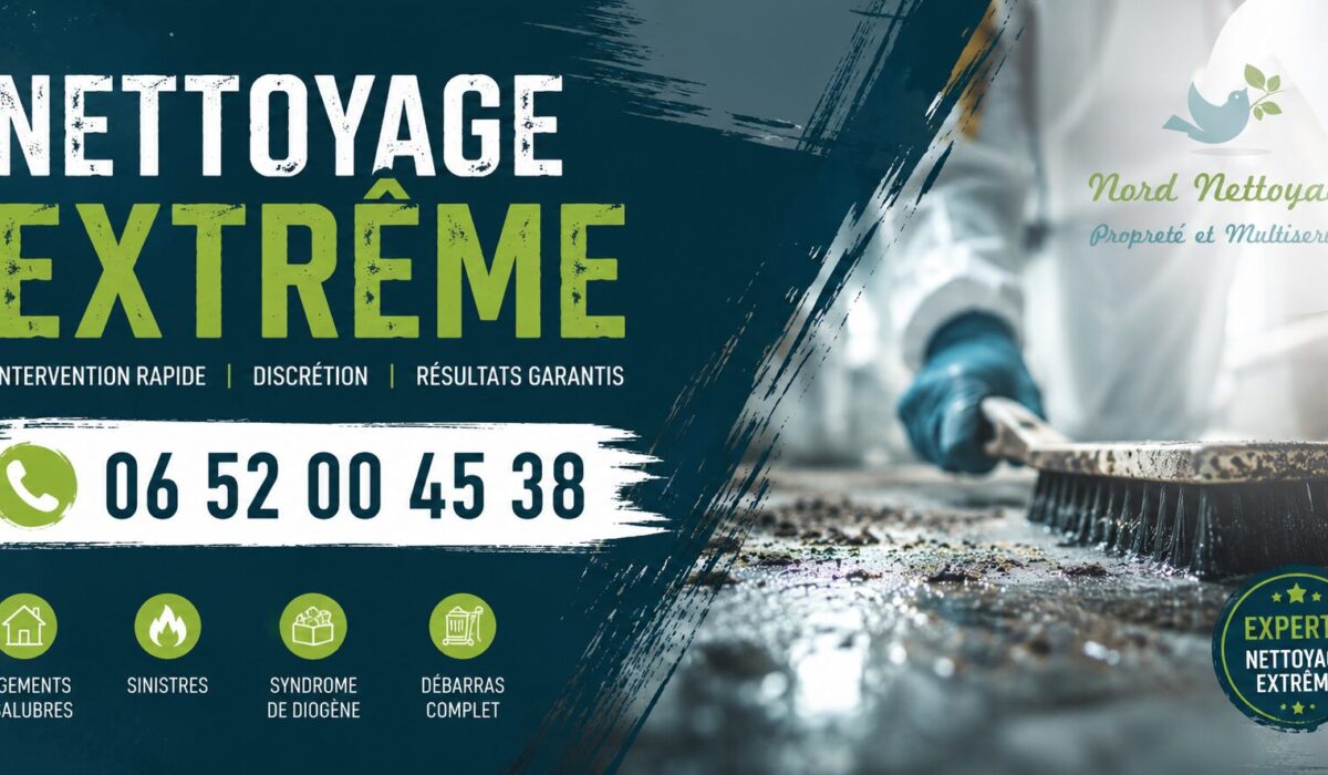 Nettoyage extrême à Lagny-sur-Marne par Nord Nettoyage – intervention rapide pour logements insalubres, syndrome de Diogène et remise en état complète.