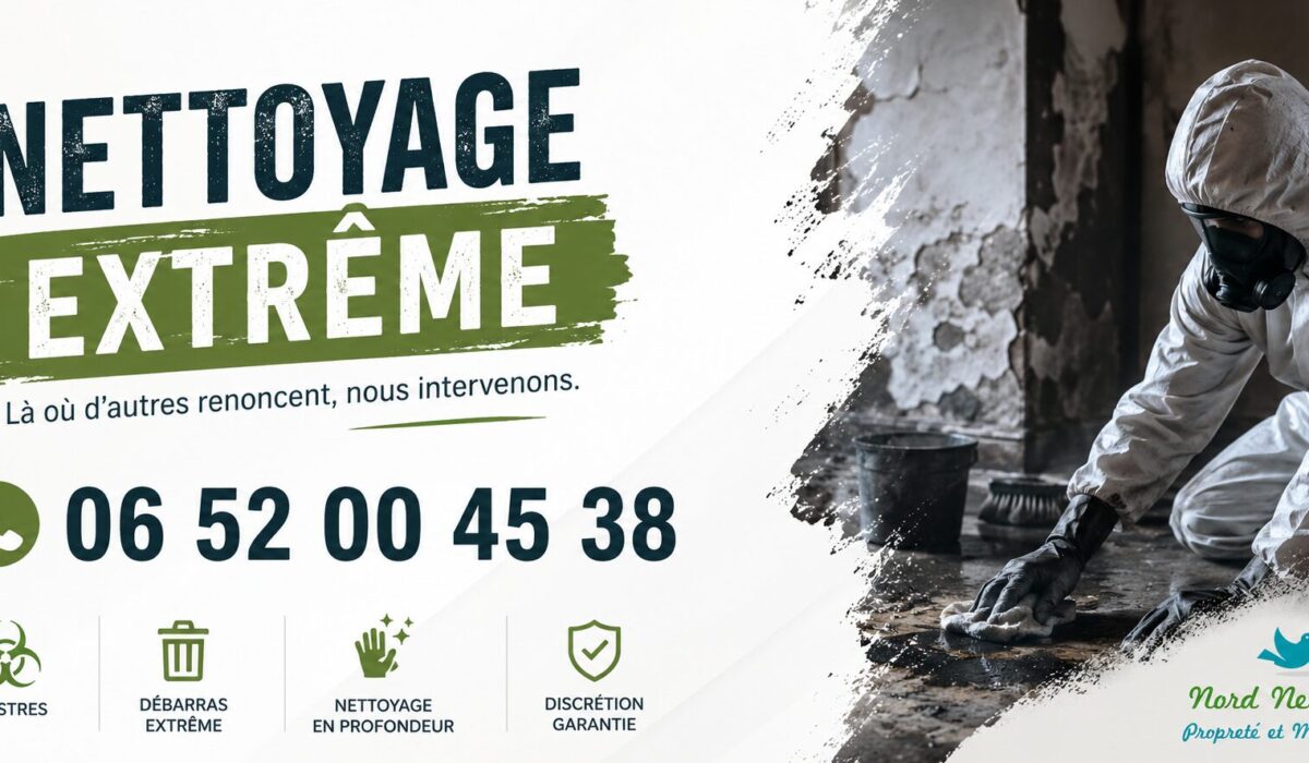 Technicien spécialisé en nettoyage extrême à Livry-Gargan avec intervention de désinfection professionnelle et remise en état de logements insalubres.