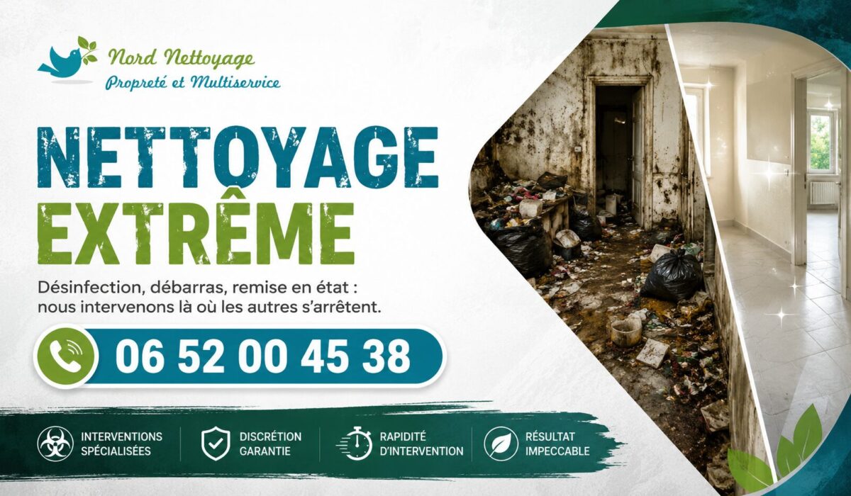Nettoyage extrême à Longjumeau avec désinfection, débarras et remise en état de logements insalubres – Nord Nettoyage