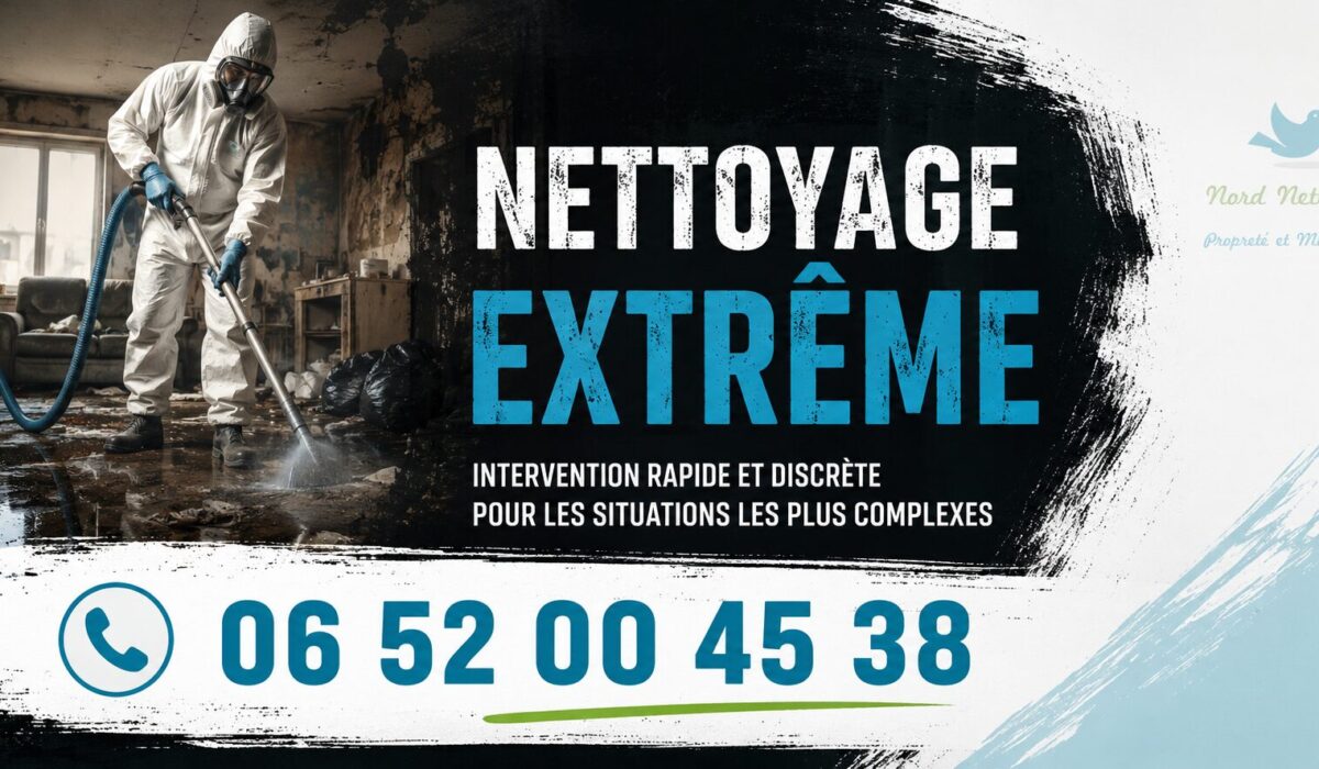 Équipe spécialisée en nettoyage extrême à Malakoff intervenant dans un logement très dégradé avec remise en état complète et désinfection.