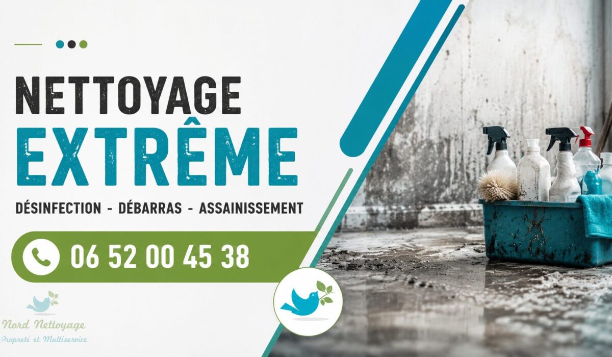 Nettoyage extrême à Maringues après logement insalubre, syndrome de Diogène ou sinistre – Nord Nettoyage.