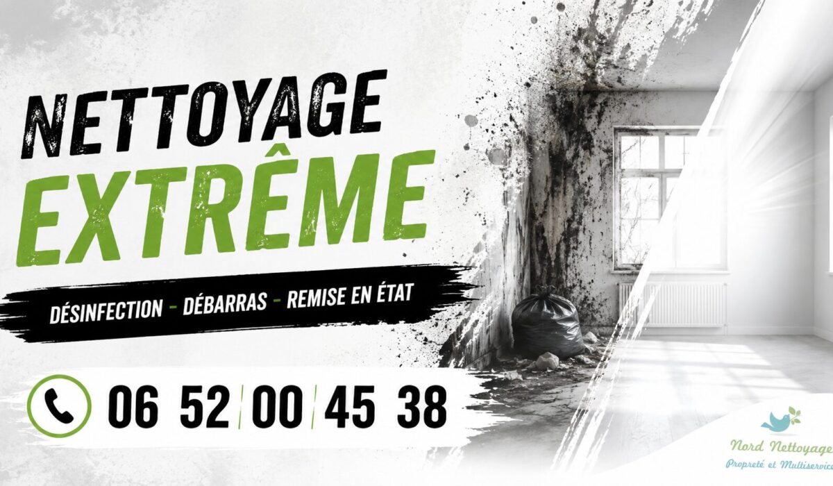 Intervention de nettoyage extrême à Mennecy avec désinfection complète, débarras des encombrants et remise en état d’un logement insalubre.