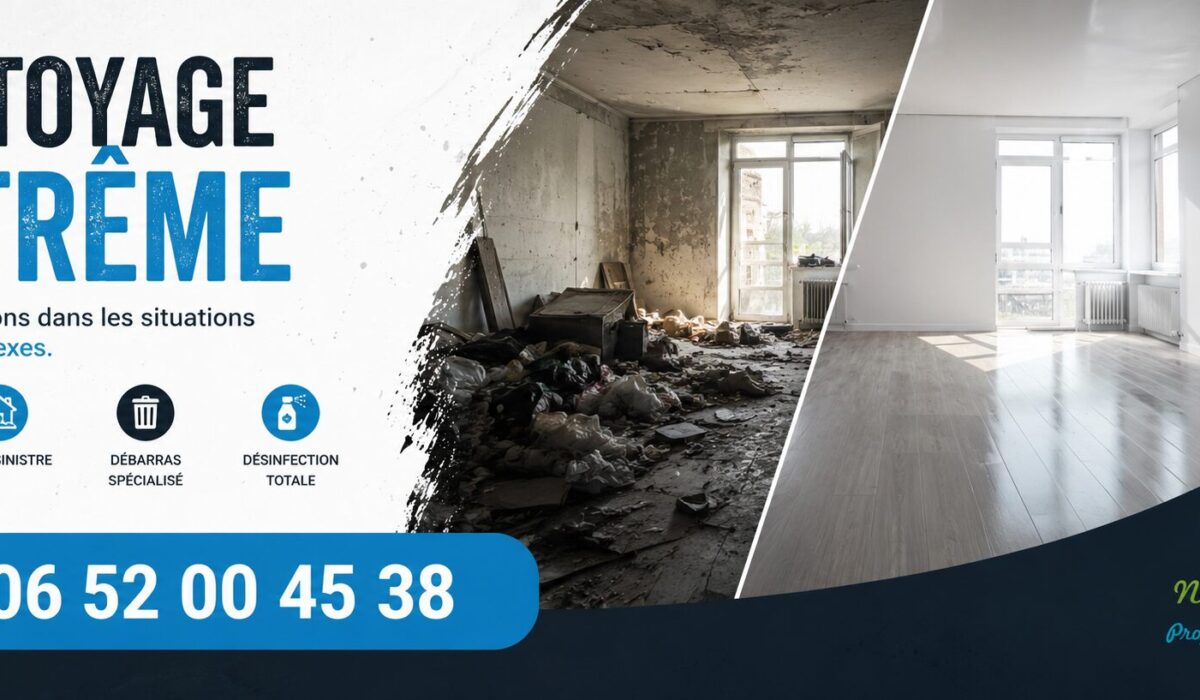 Nettoyage extrême à Montagny : intervention professionnelle pour remettre en état logements insalubres, locaux dégradés et situations complexes.
