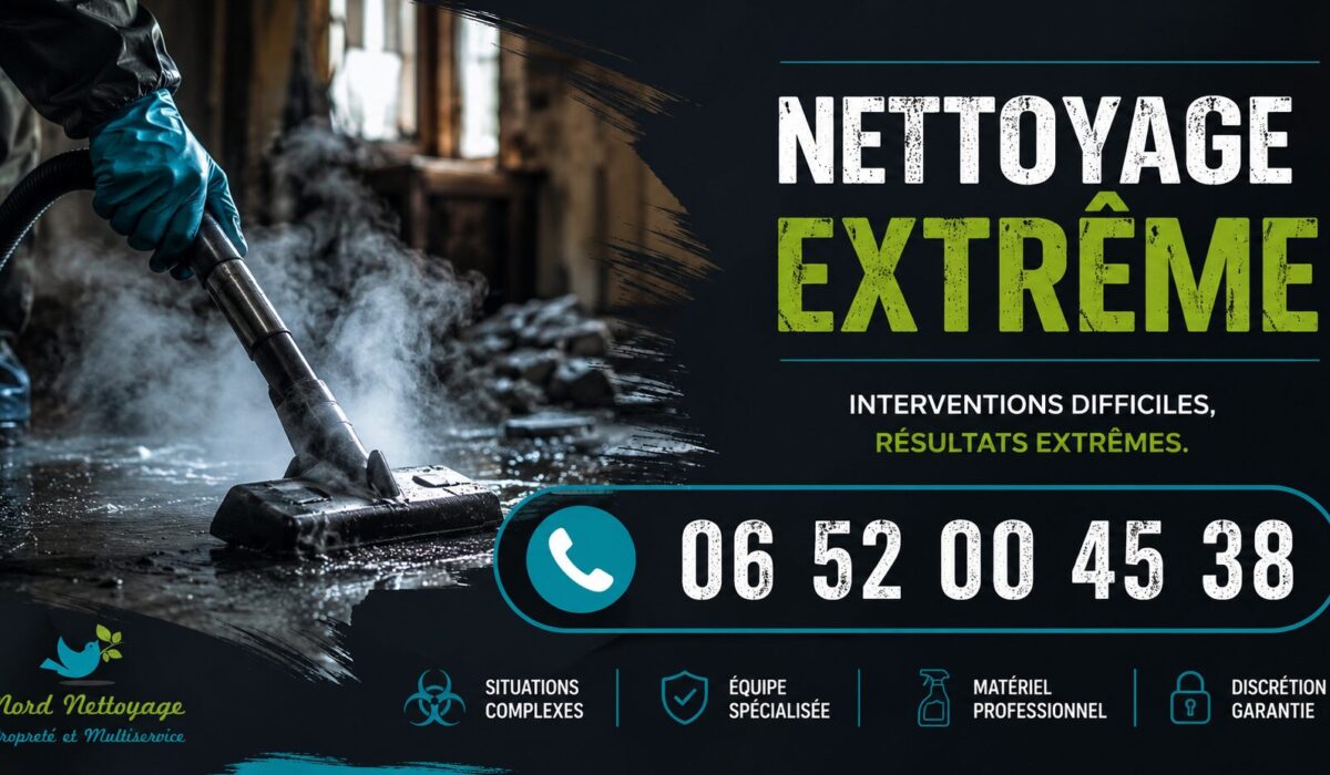 Service de nettoyage extrême à Montboucher-sur-Jabron avec intervention spécialisée pour logements insalubres, sinistres et désinfection.