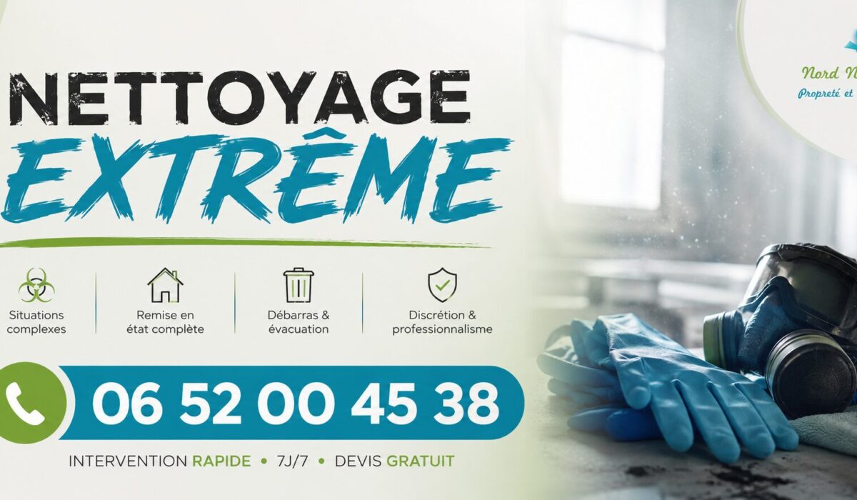 Équipe spécialisée en nettoyage extrême à Montmorency avec intervention pour logement insalubre, syndrome de Diogène, sinistre et désinfection complète.
