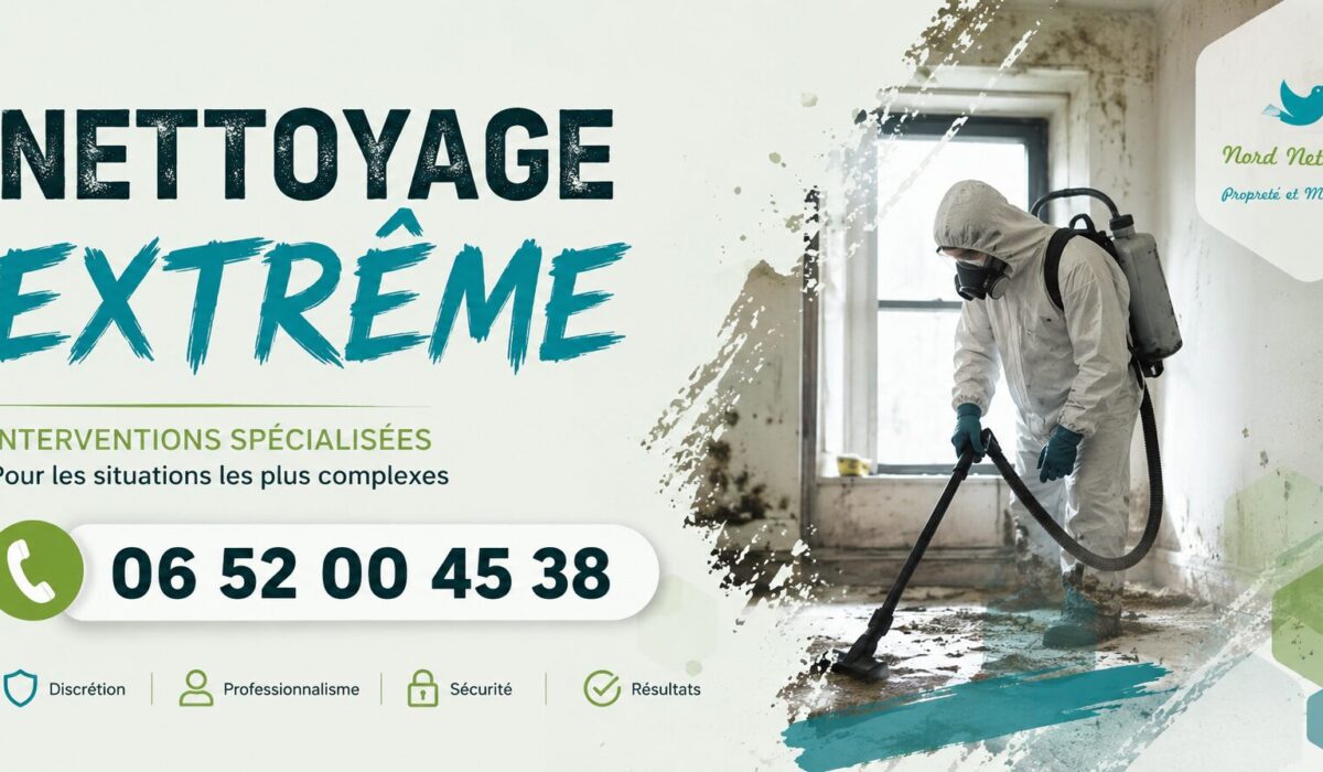 Service de nettoyage extrême à Morance par Nord Nettoyage, intervention spécialisée pour logements insalubres, syndrome de Diogène et désinfection.