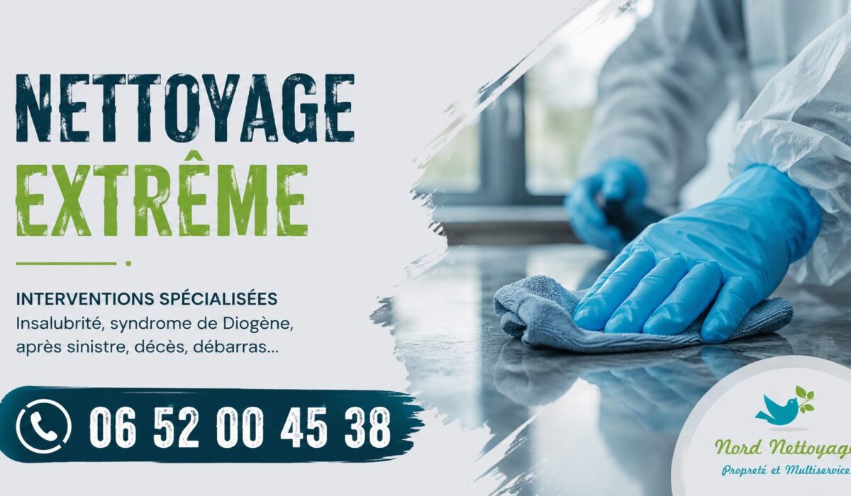 Nettoyage extrême à Mozac par Nord Nettoyage avec intervention rapide pour logements insalubres, après sinistre et syndrome de Diogène.