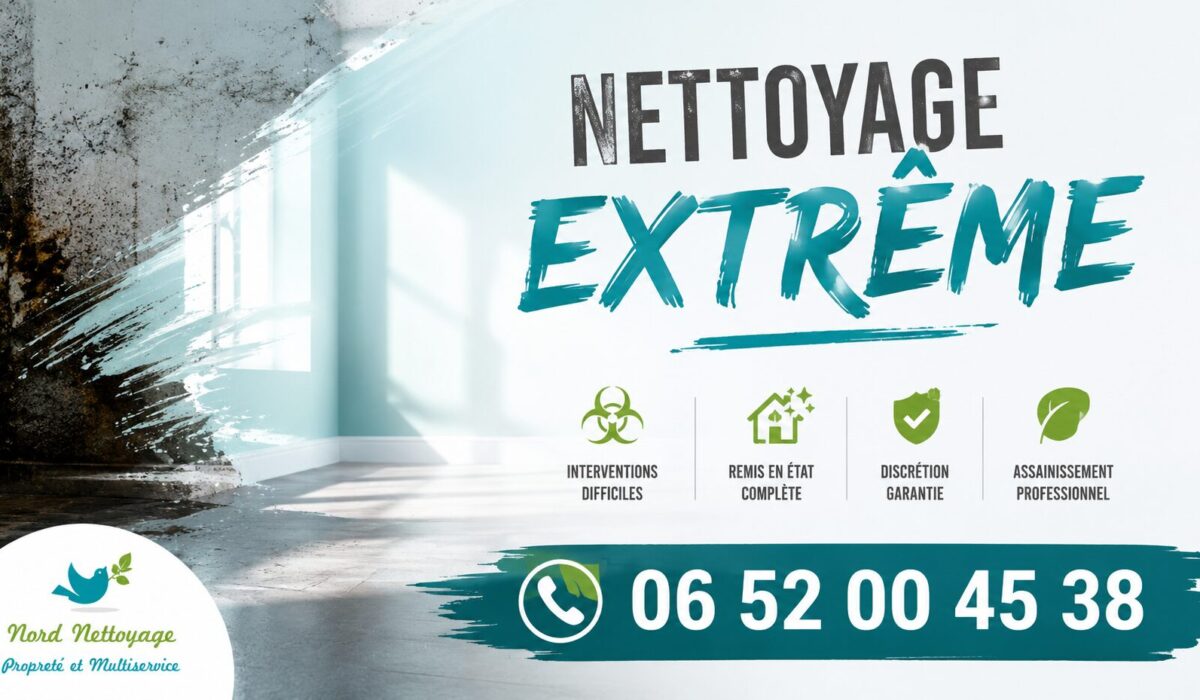 Nettoyage extrême à Neauphle-le-Château par Nord Nettoyage, intervention rapide pour logement insalubre, syndrome de Diogène et remise en état complète.