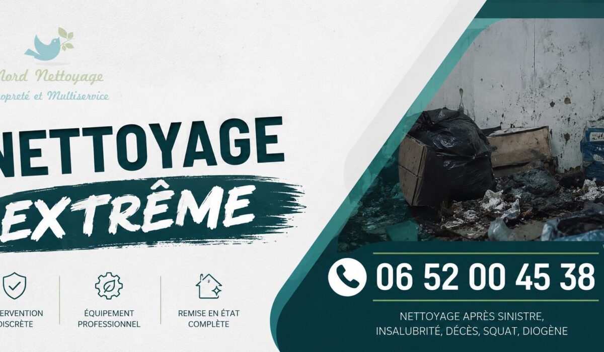 Nettoyage extrême à Noisy-le-Sec avec remise en état complète après insalubrité, syndrome de Diogène, décès ou sinistre.