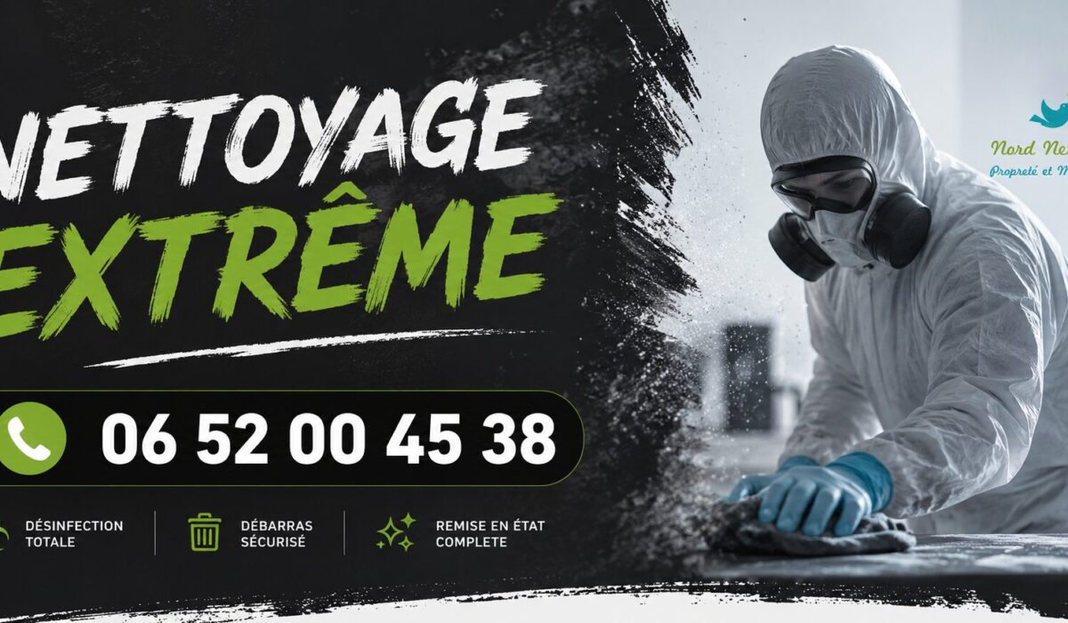 Équipe spécialisée en nettoyage extrême aux Pavillons-sous-Bois pour logement insalubre, syndrome de Diogène, débarras et désinfection complète.
