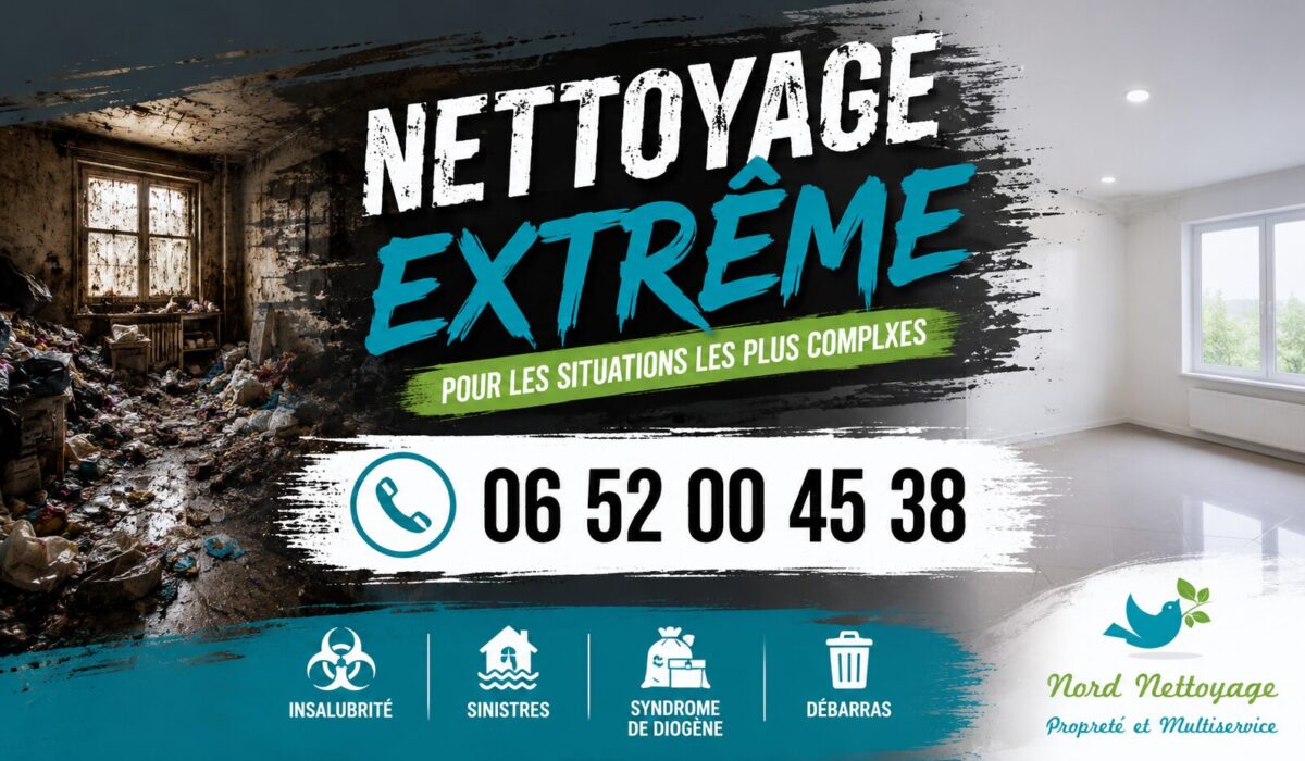 Visuel de nettoyage extrême à Pers-Jussy avec transformation d'un logement insalubre en espace propre et sain.