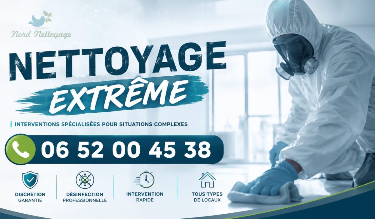 Agent spécialisé en nettoyage extrême à Pontault-Combault réalisant une opération de désinfection et de remise en état dans un logement.