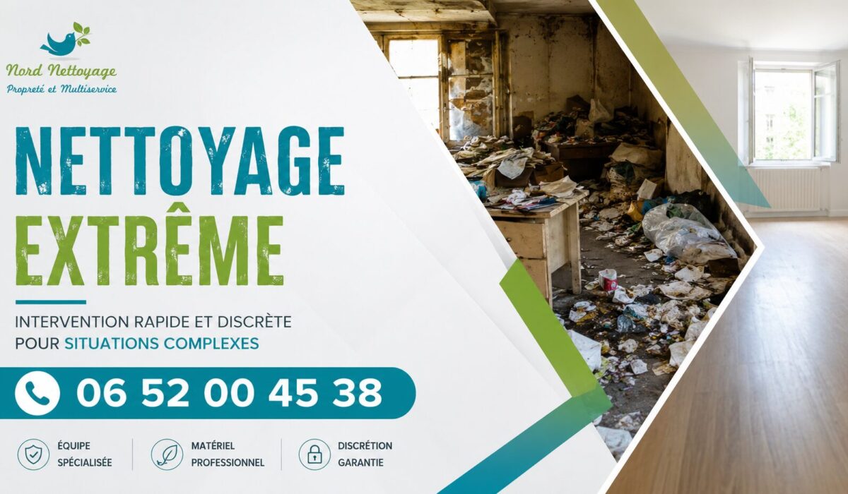 Nettoyage extrême à Quincieux par Nord Nettoyage avec intervention rapide pour logements insalubres, syndrome de Diogène et après sinistre.