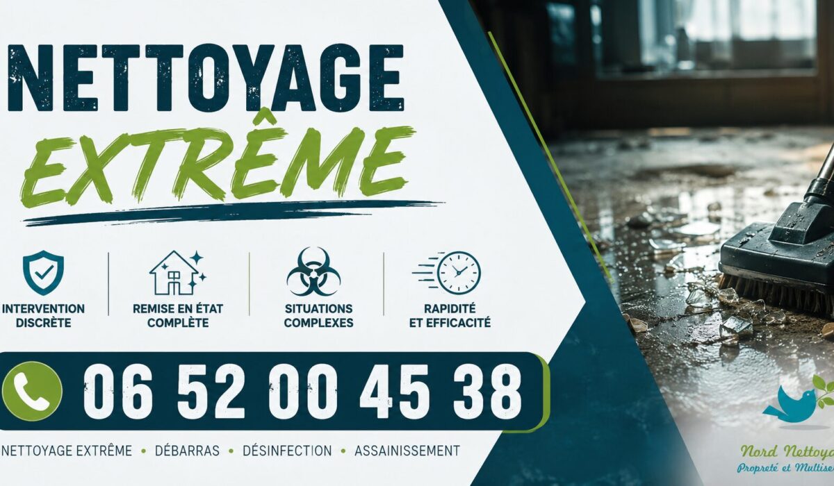 Nettoyage extrême à Retournac par Nord Nettoyage avec intervention rapide pour logements insalubres, sinistres et remise en état.