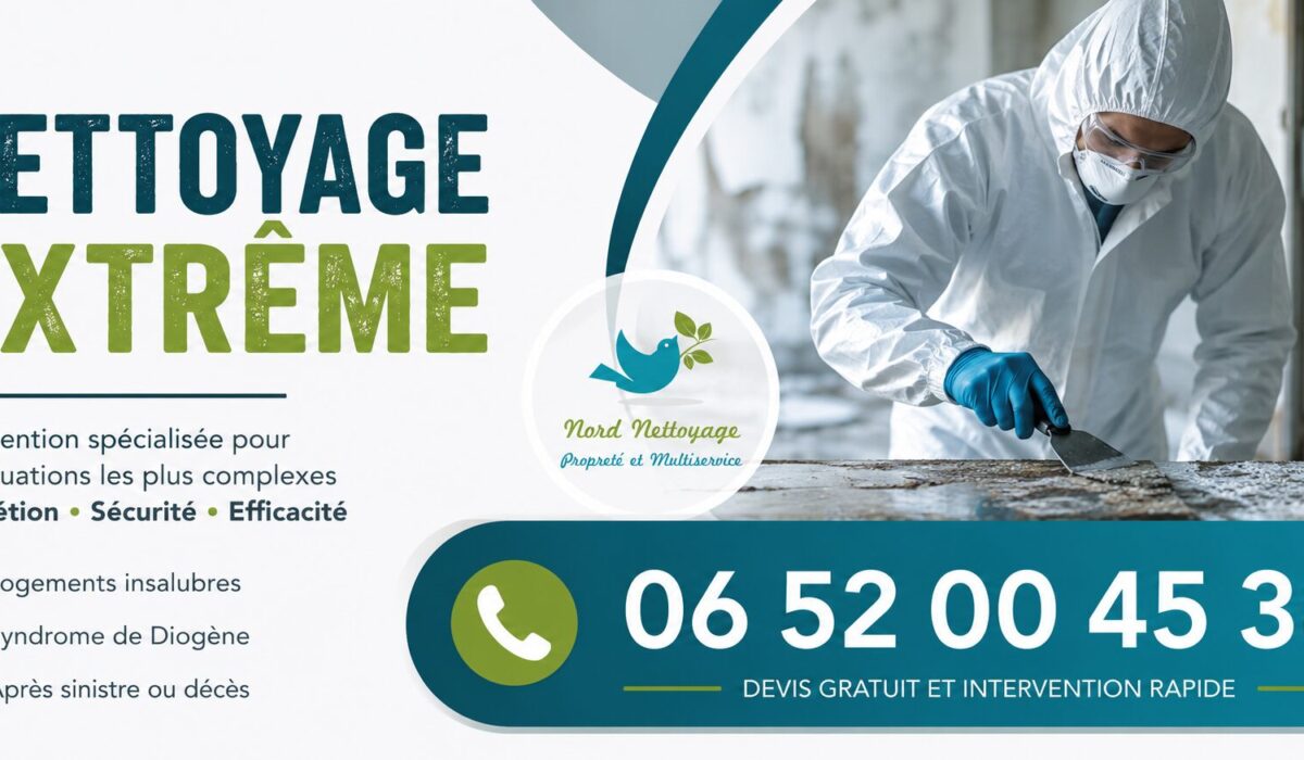 Nettoyage extrême à Roiffieux réalisé par Nord Nettoyage avec intervention rapide pour logements insalubres, syndrome de Diogène, après sinistre et désinfection.