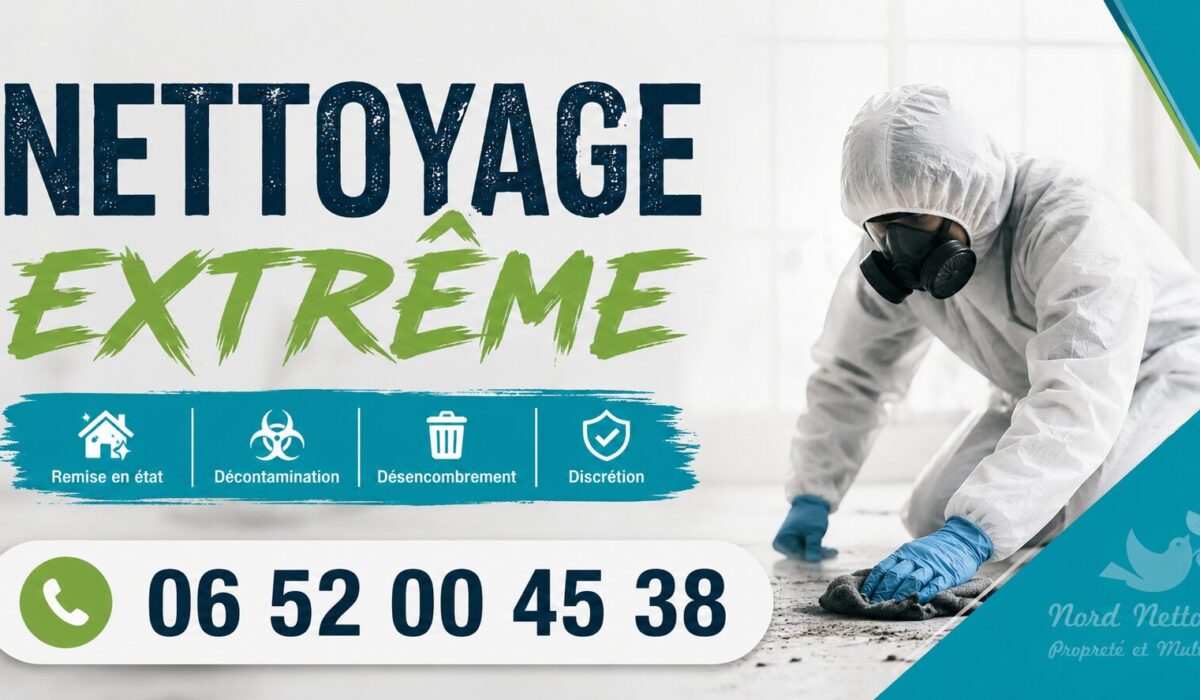 Équipe spécialisée en nettoyage extrême intervenant à Saint-Agrève pour la remise en état et la désinfection de logements très dégradés.