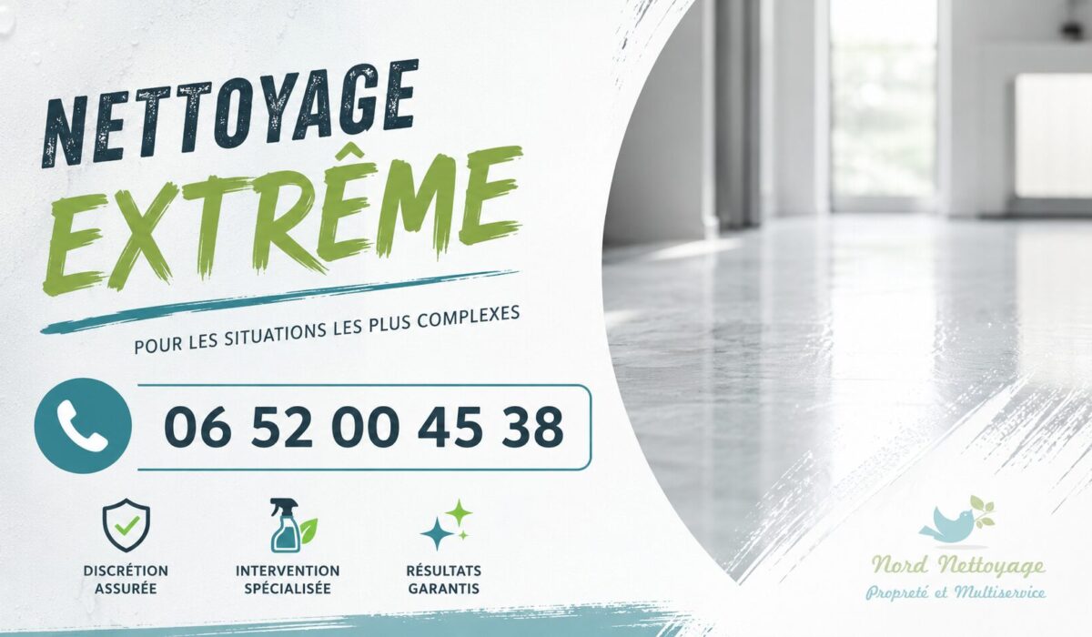 Nettoyage extrême à Saint-Clair-de-la-Tour par Nord Nettoyage, intervention rapide pour logements insalubres, après sinistre et désinfection.
