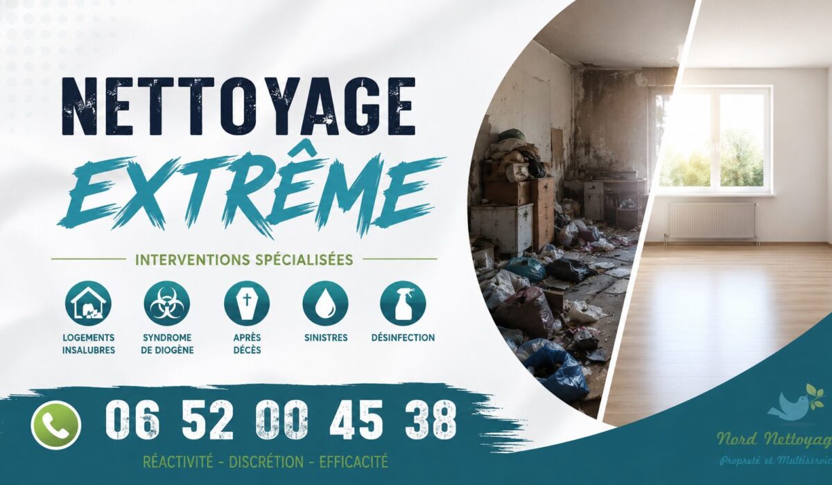 Nettoyage extrême à Saint-Clair-du-Rhône par une équipe spécialisée en désinfection, syndrome de Diogène, après décès et logements insalubres.
