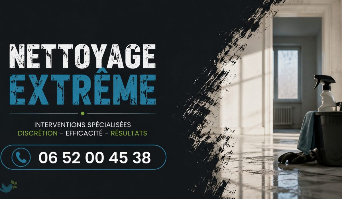Équipe spécialisée en nettoyage extrême à Saint-Genix-sur-Guiers avec intervention pour logement insalubre, syndrome de Diogène et remise en état complète.