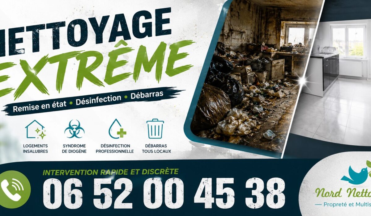Entreprise de nettoyage extrême à Saint-Georges-de-Commiers spécialisée dans la désinfection, le débarras et la remise en état de logements insalubres.