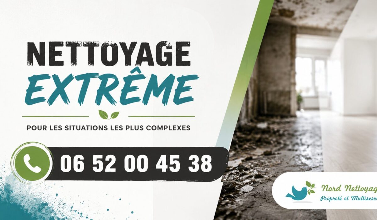 Équipe spécialisée en nettoyage extrême à Saint-Georges-de-Mons, intervention pour logements insalubres, syndrome de Diogène, débarras et désinfection complète.