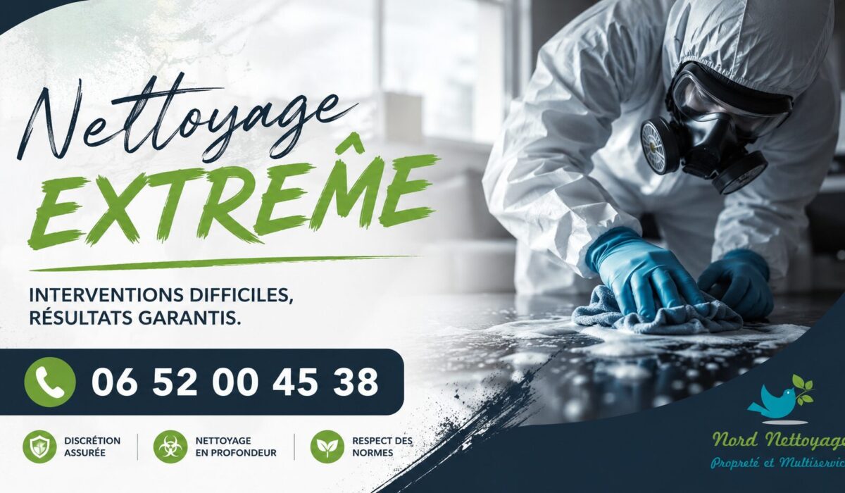 Service de nettoyage extrême à Saint-Jean-de-Muzols avec intervention spécialisée pour logements insalubres, syndrome de Diogène et après sinistre.