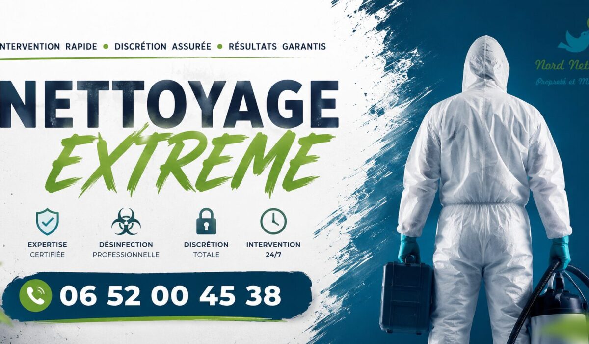 Nettoyage extrême à Saint-Michel-de-Maurienne par Nord Nettoyage, intervention rapide pour logements insalubres, syndrome de Diogène, après décès et désinfection.