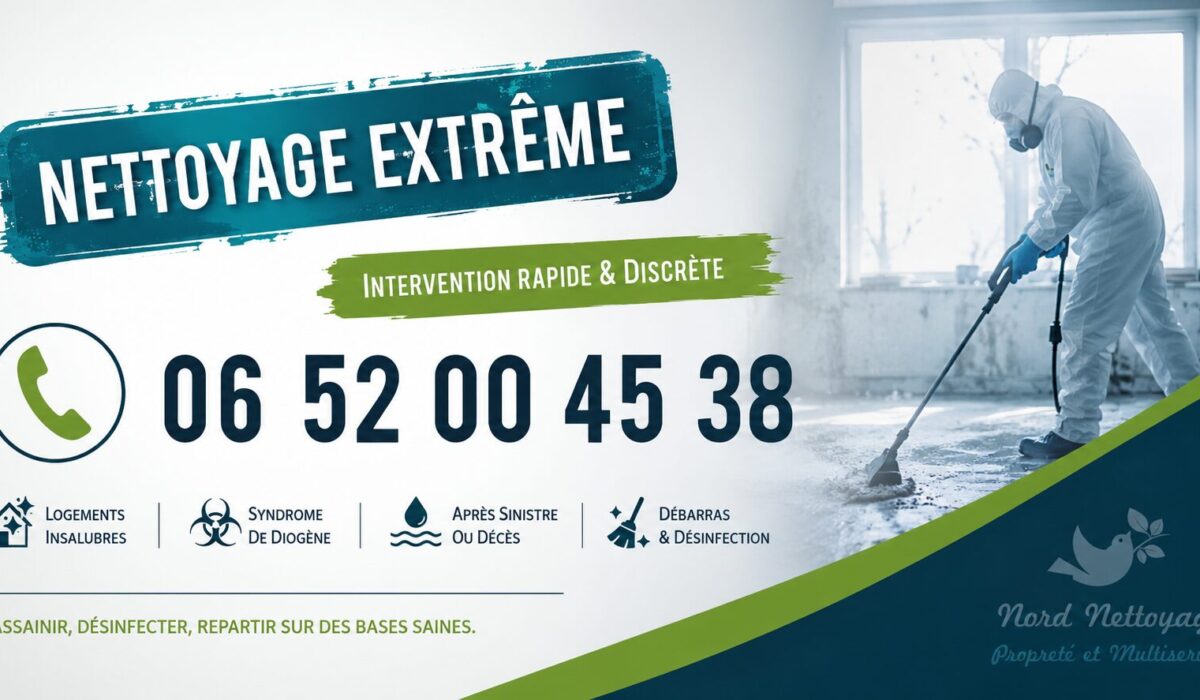 Nettoyage extrême à Saint-Michel-sur-Orge – Intervention rapide pour logements insalubres, syndrome de Diogène, débarras et désinfection.