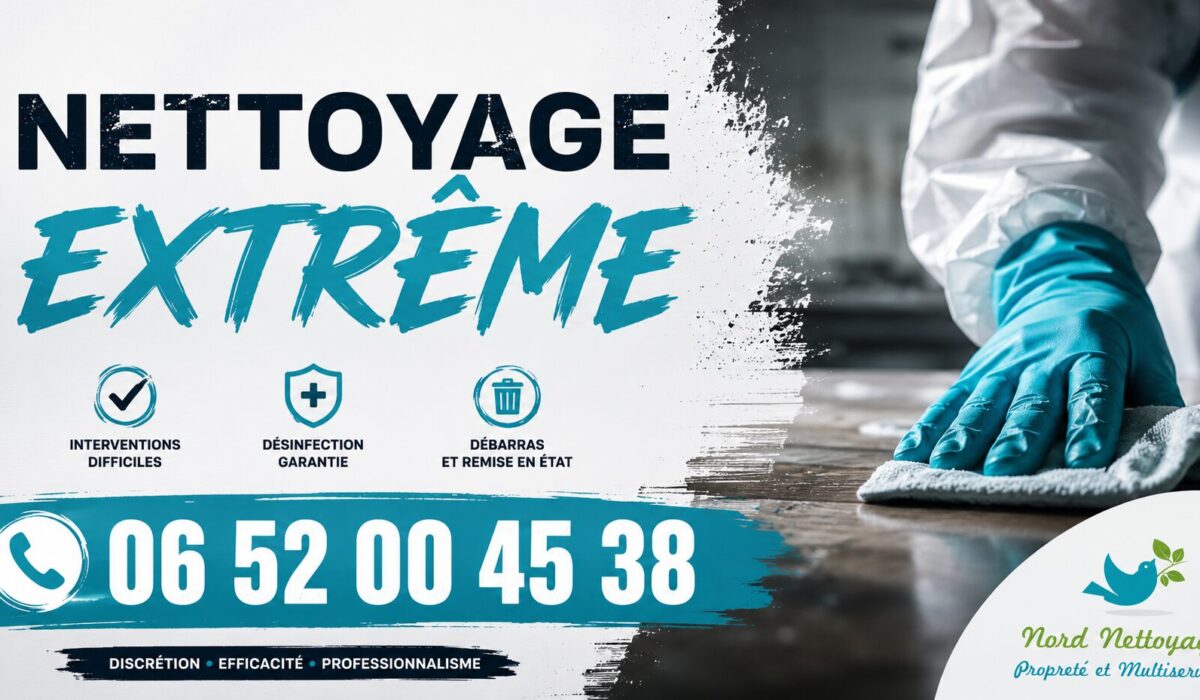 Nettoyage extrême à Saint-Nazaire-les-Eymes réalisé par Nord Nettoyage, spécialiste de la désinfection, du débarras et de la remise en état des logements insalubres.