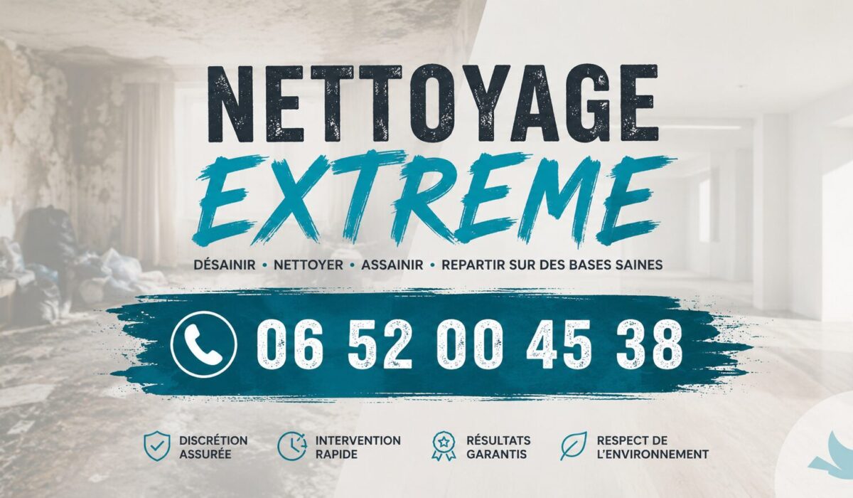 Service de nettoyage extrême à Saint-Pierre-la-Palud avec remise en état de logements insalubres, désinfection et assainissement complet.