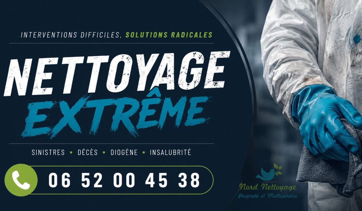 Nettoyage extrême à Saint-Siméon-de-Bressieux par Nord Nettoyage, intervention rapide pour logements insalubres, syndrome de Diogène, décès et sinistres.
