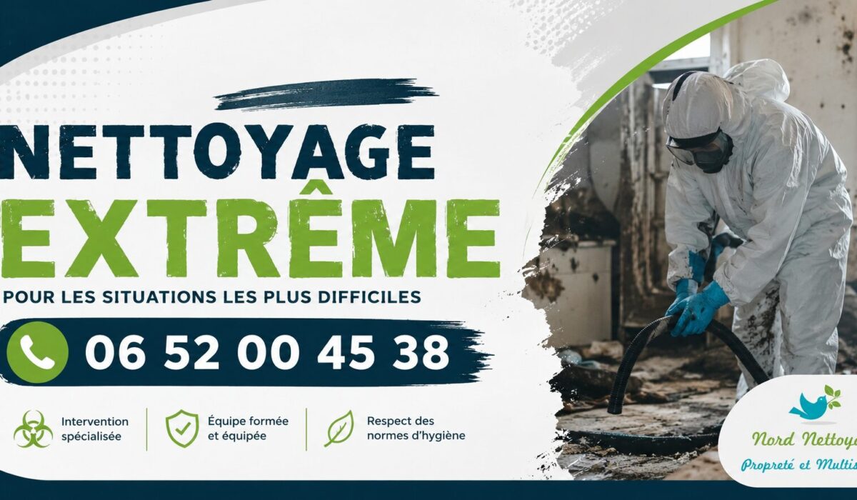 Service de nettoyage extrême à Sarcelles pour logements insalubres, syndrome de Diogène, débarras et désinfection avec intervention professionnelle.