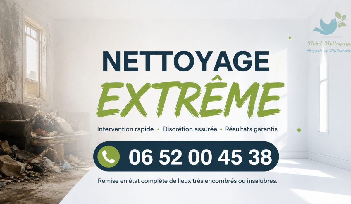 Nettoyage extrême à Sathonay-Camp par Nord Nettoyage, intervention rapide pour logements insalubres, syndrome de Diogène et désinfection.