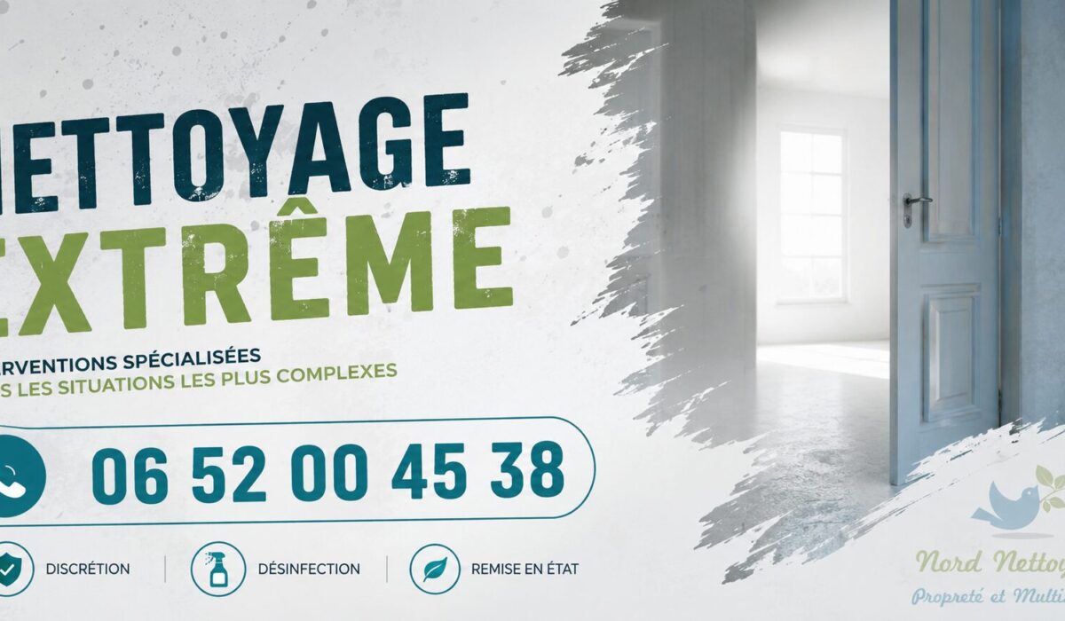 Nettoyage extrême à Servon réalisé par Nord Nettoyage pour la remise en état de logements insalubres, désinfection, débarras et interventions spécialisées.