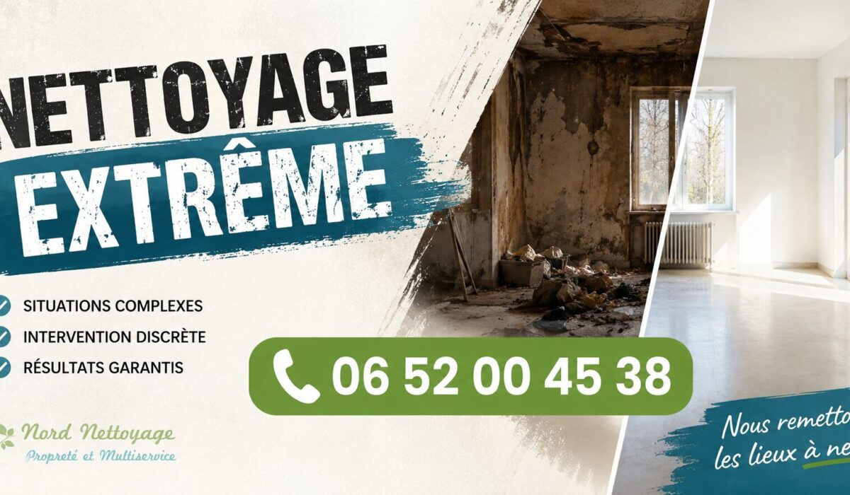 Nettoyage extrême à Tresserve par Nord Nettoyage avec intervention rapide pour logements insalubres, sinistres et remises en état.