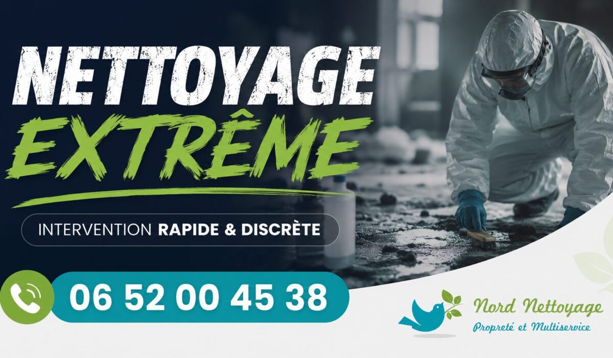Équipe spécialisée en nettoyage extrême à Triel-sur-Seine intervenant dans un logement insalubre pour une désinfection complète.