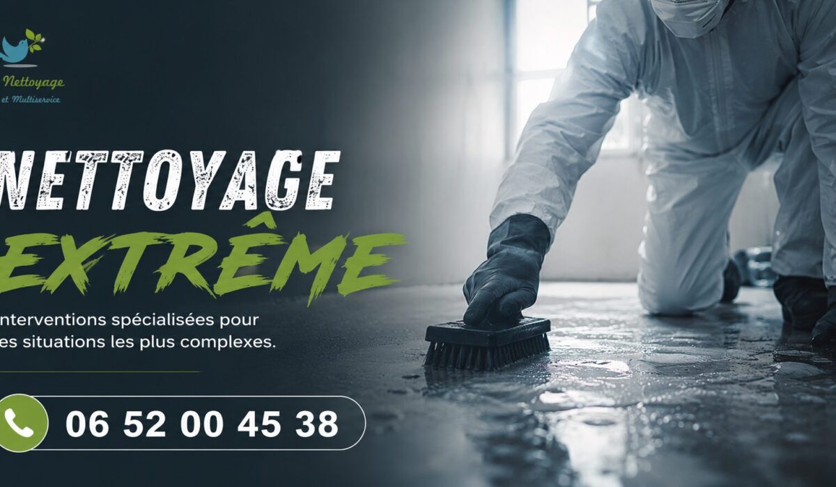 Service de nettoyage extrême réalisé par Nord Nettoyage avec intervention spécialisée et numéro d'urgence 06 52 00 45 38