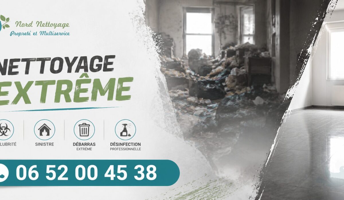 Nettoyage extrême à Vernaison après insalubrité, sinistre, syndrome de Diogène et désinfection complète.