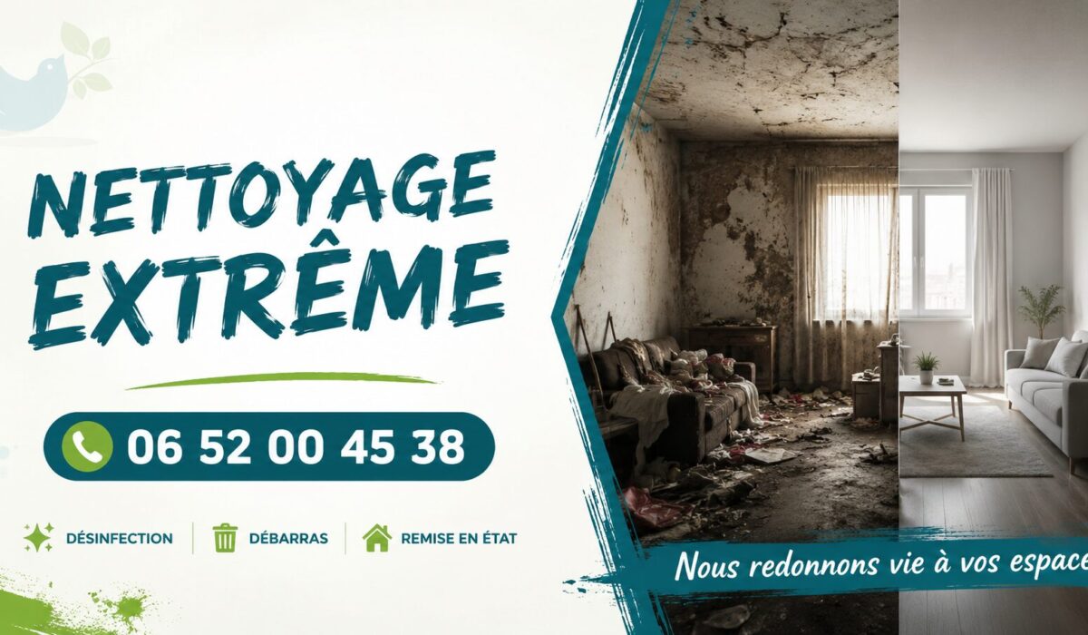 Nettoyage extrême à Versonnex avec désinfection, débarras et remise en état complète d’un logement insalubre